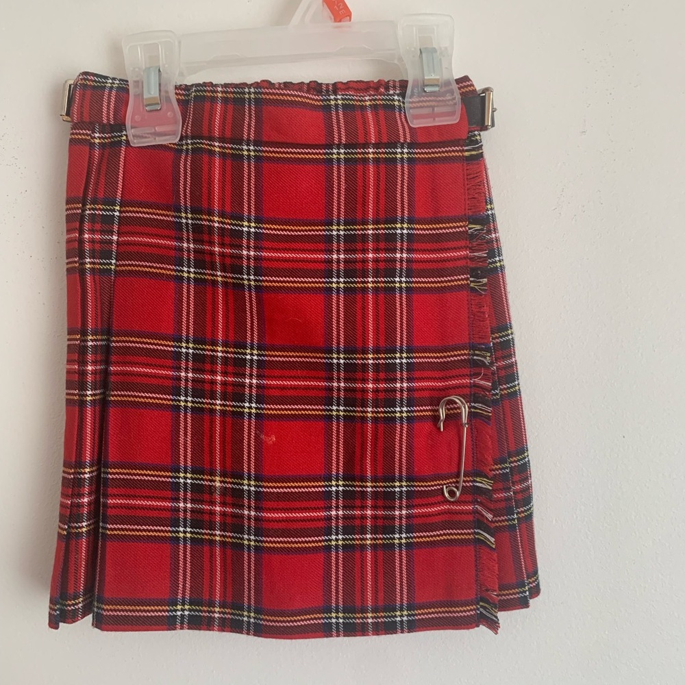 4T Red Tartan Plaid Skirt